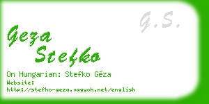 geza stefko business card